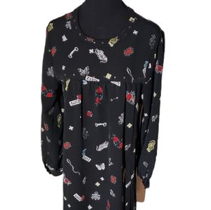 Zara Flash Art Studded A-Line Dress Size L